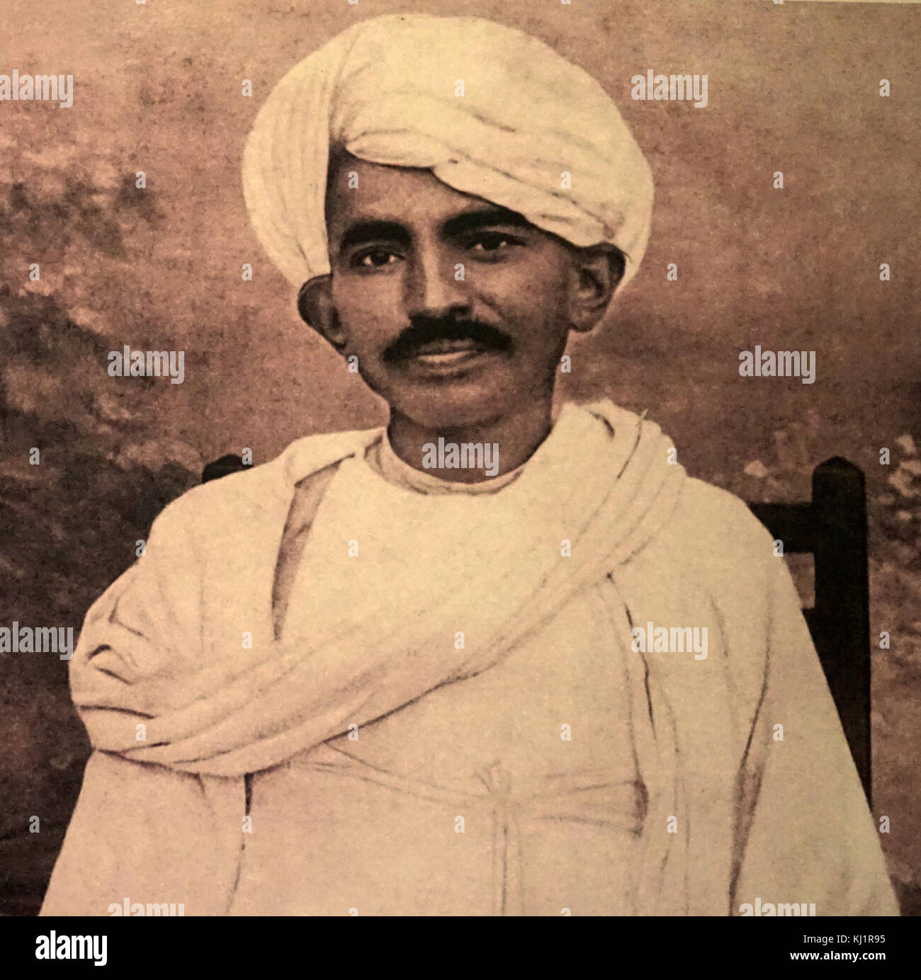 Young Satyagraha and future Mahatma Gandhi in South Africa, Mohandas Karamchand Gandhi 1869 – 1948), preeminent leader of the Indian independence movement in British-ruled India. Stock Photo