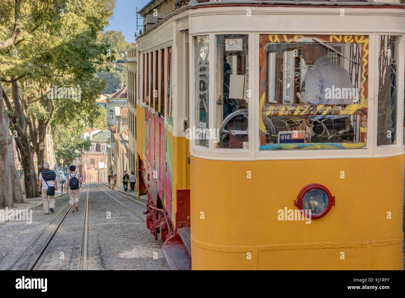 Trolley, Lisbon  -- Carrinho, LIsboa, Portugal Stock Photo