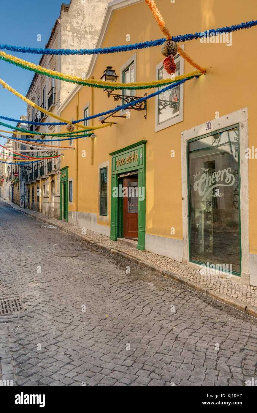 Bairro Alto Neighborhood, Lisbon, Portugal Stock Photo