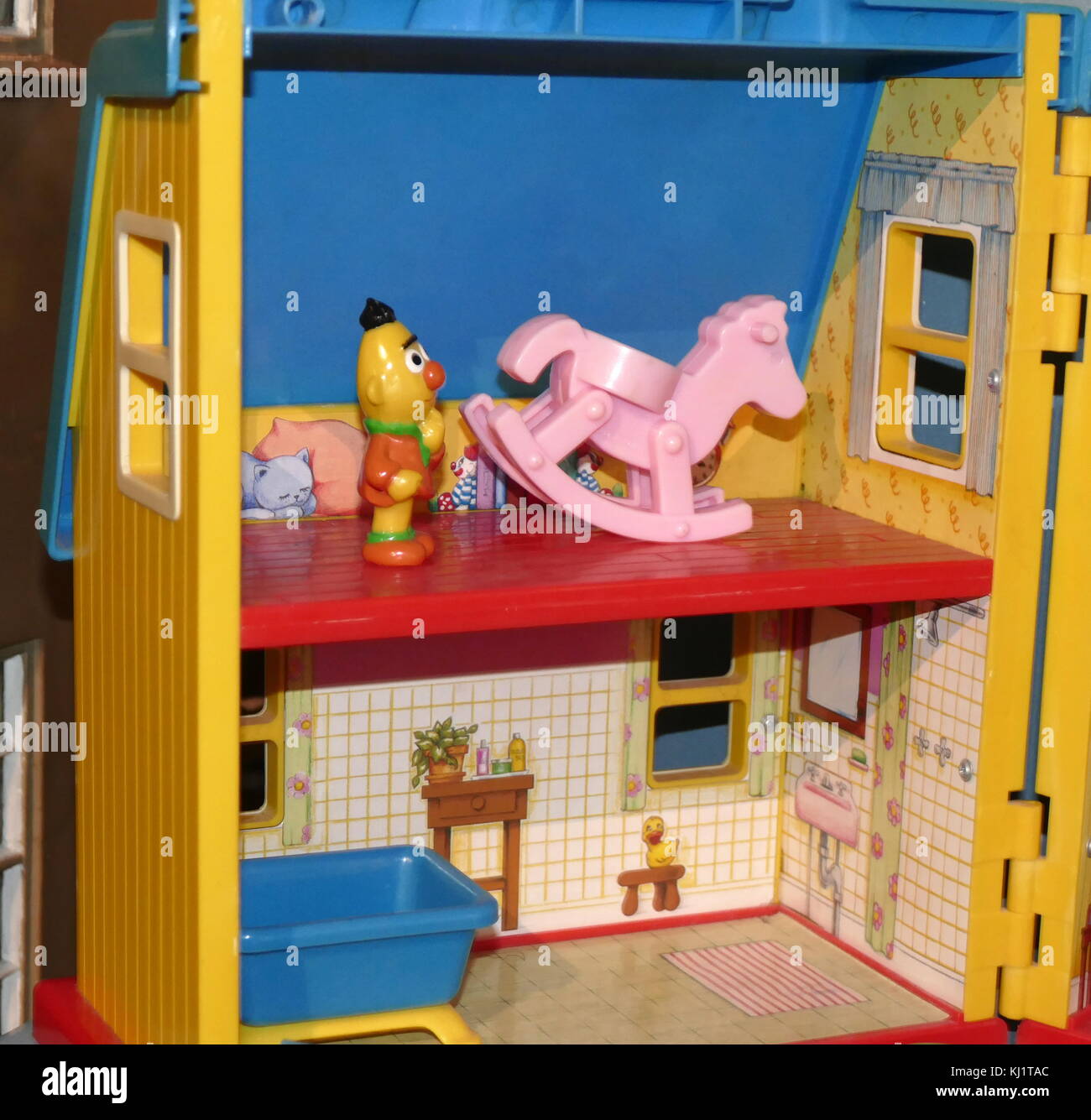 Sesame Street Dolls house made based on the popular children's television programme of the 1980's-1990's. Stock Photo