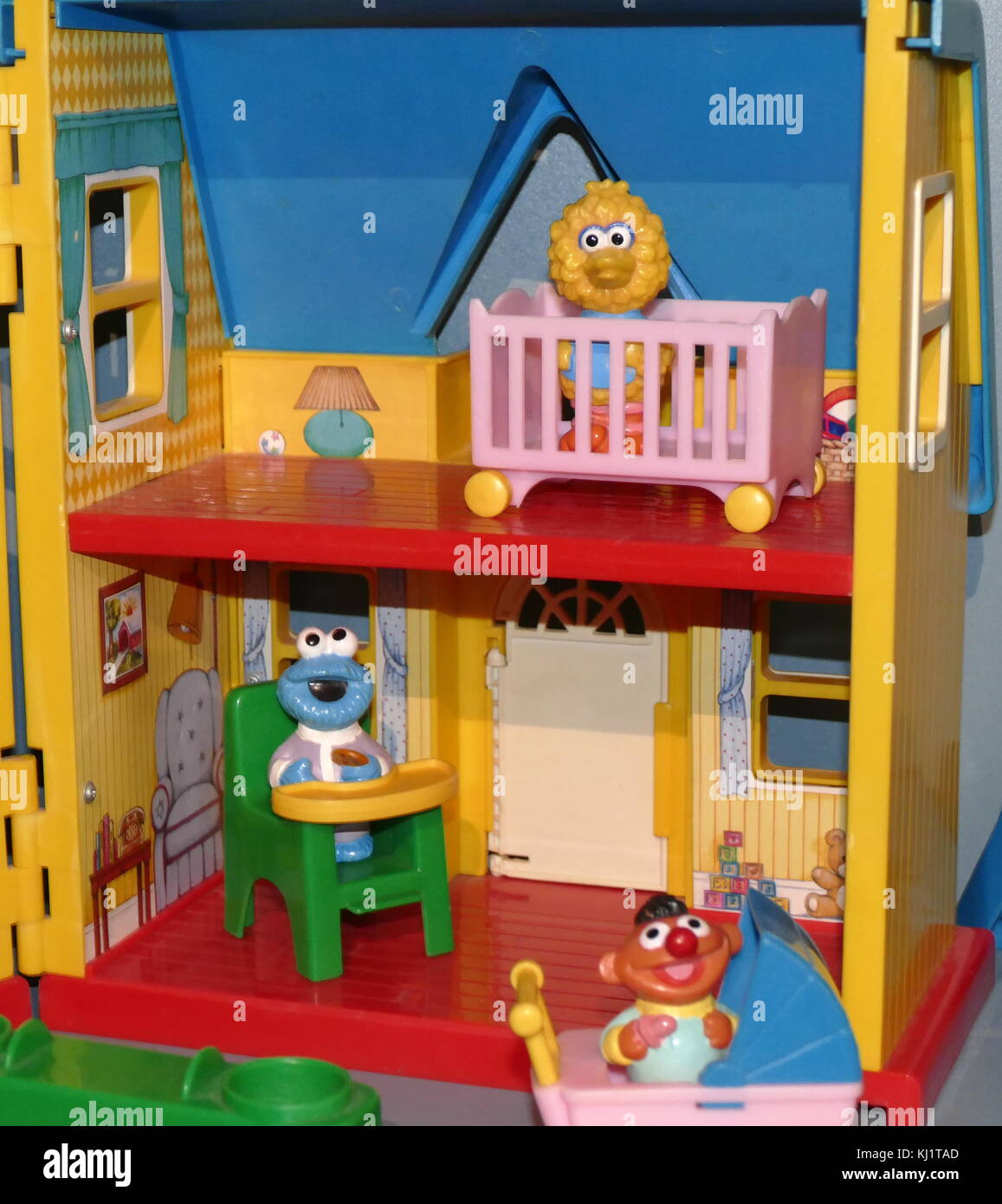 Sesame Street Dolls house made based on the popular children's television programme of the 1980's-1990's. Stock Photo
