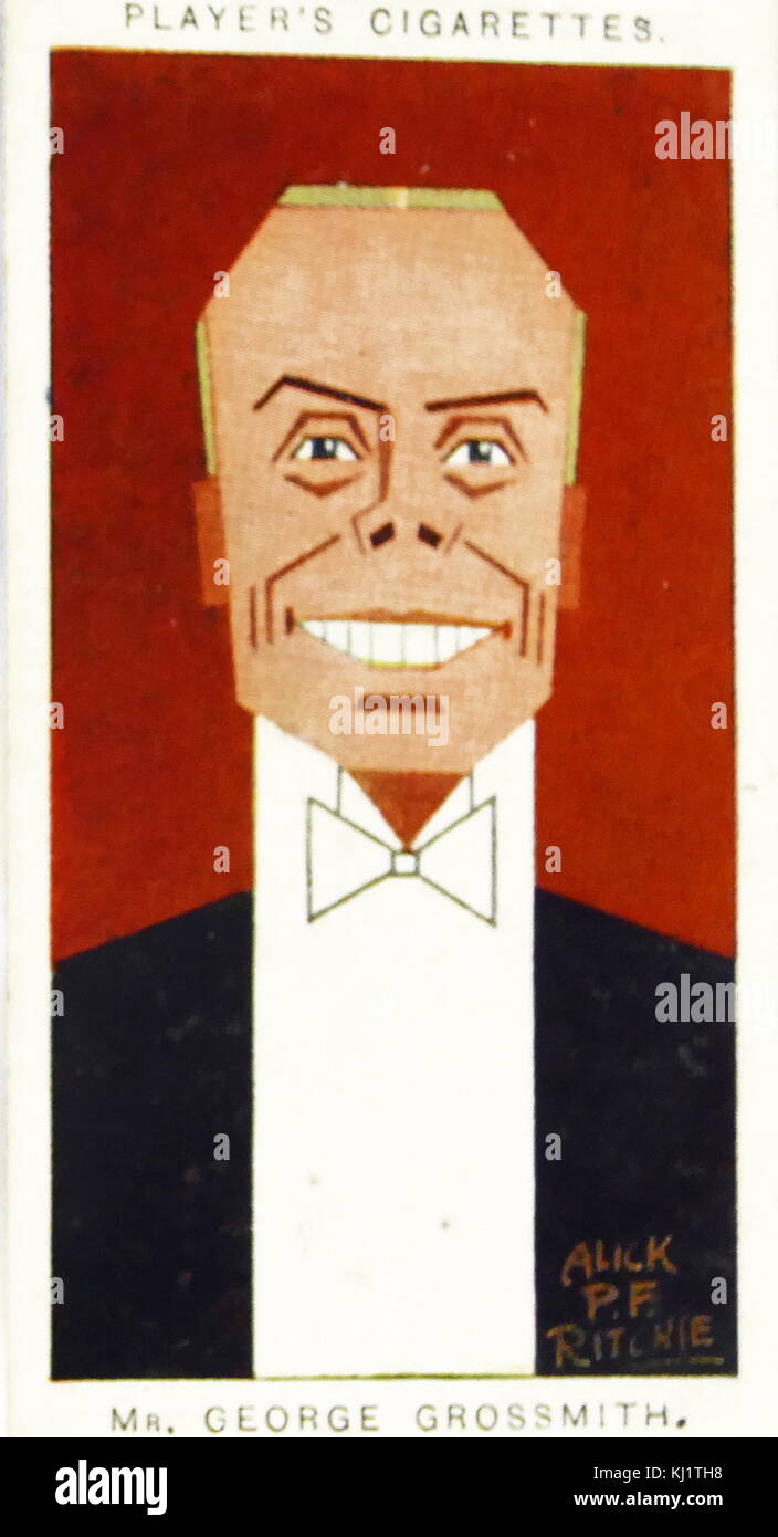 Player's cigarette card depicting George Grossmith (1847-1912) was an English comedian, writer, composer, actor, and singer. Dated 20th Century Stock Photo