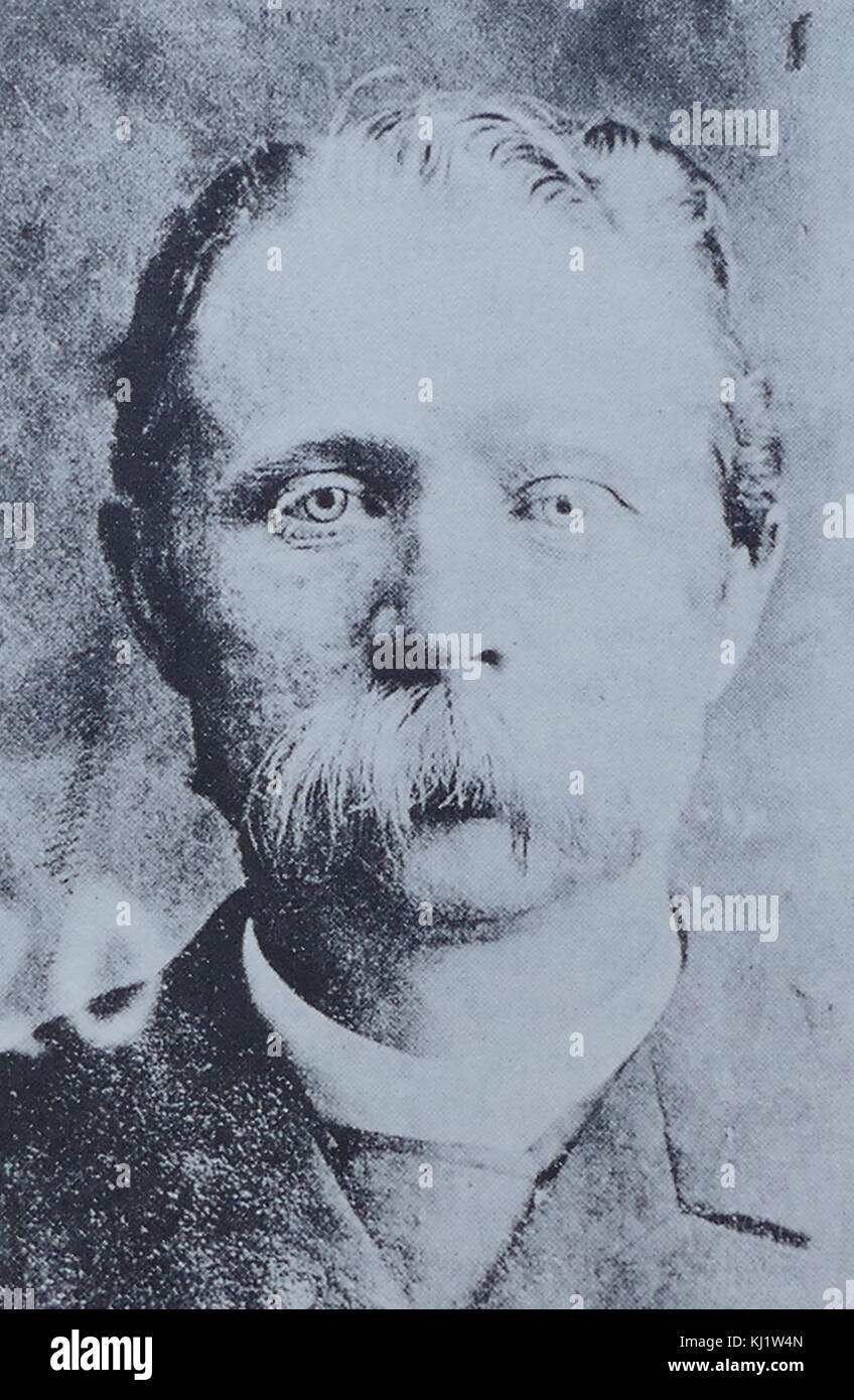 Photographic portrait of Dr Henry Meyer. Meyer and his wife were American serial killers who were convicted of the murders of five people. Dated 19th Century Stock Photo