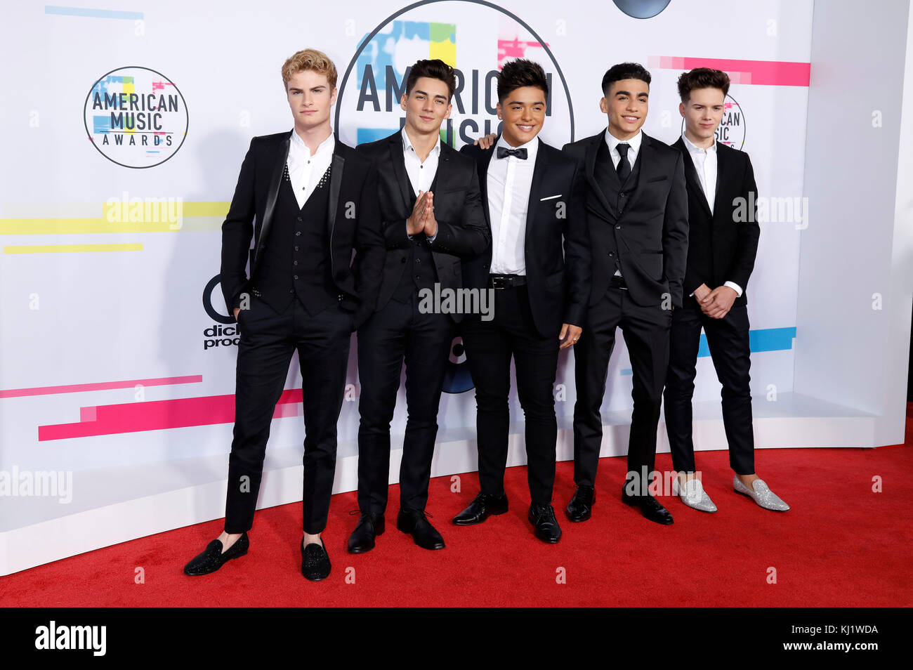 Los Angeles, USA. 19th Nov, 2017. Brady Tutton, Chance Perez, Sergio Calderon Jr., Drew Ramos and Michael Conor (In Real Life) attend the 2017 American Music Awards at Microsoft Theater on November 19, 2017 in Los Angeles, California. Credit: Geisler-Fotopress/Alamy Live News Stock Photo