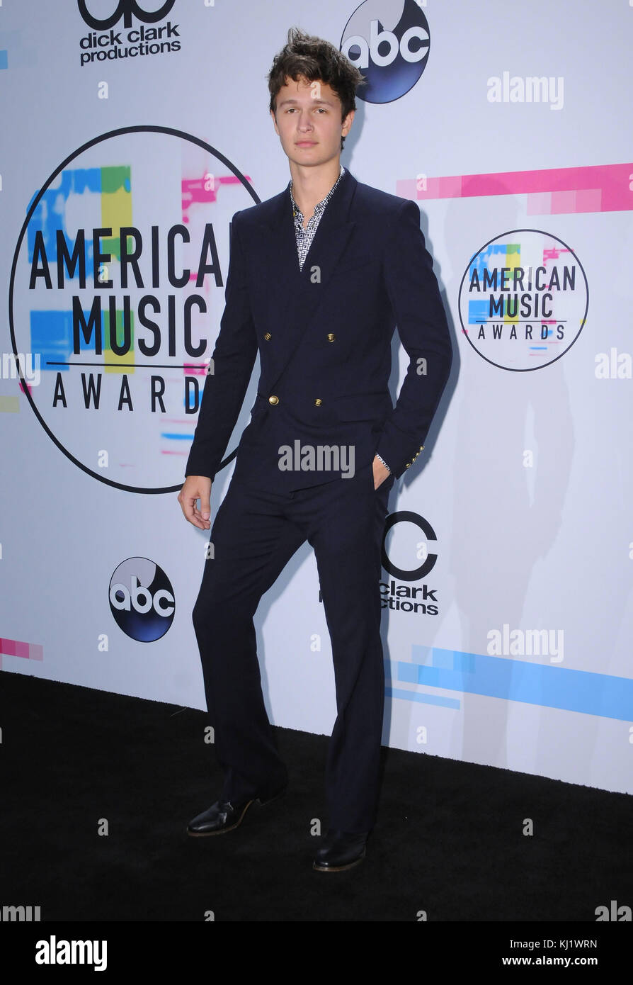 Los Angeles, USA. 19th November, 2017. - Ansel Elgort. 2017 American Music Awards - Press Room held at Microsoft Theater in Los Angeles. Photo Credit: Birdie Thompson/AdMedia Credit: Birdie Thompson/AdMedia/ZUMA Wire/Alamy Live News Stock Photo