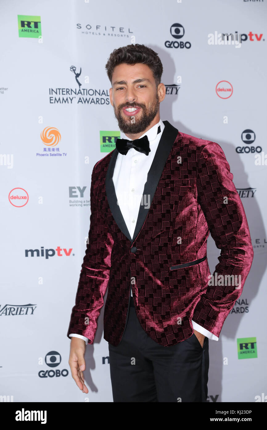 New York, USA. 20th November, 2017. Caua Reymond during the 45th International Emmy awards gala in New York city on November 20, 2017. The International Emmy Award is an award ceremony bestowed by the International Academy of Television Arts and Sciences in recognition to the best television programs initially produced and aired outside the United States. (Photo: Vanessa Carvalho/Brazil Photo Press) Stock Photo