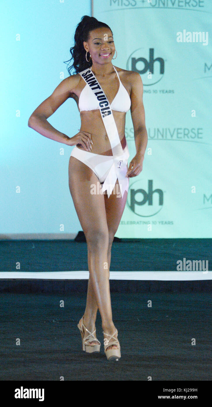 Las Vegas, Nevada, USA. 21st Nov, 2017. Miss Universe St Lucia Louise  Victor participates in the Swimsuit competition of the 66th Miss Universe  Competition on November 20, 2017 at the Planet Hollywood