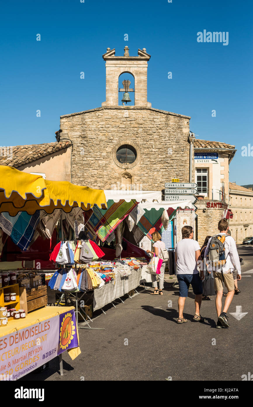 Street market, Gordes, Provence, France, Europe Stock Photo Alamy