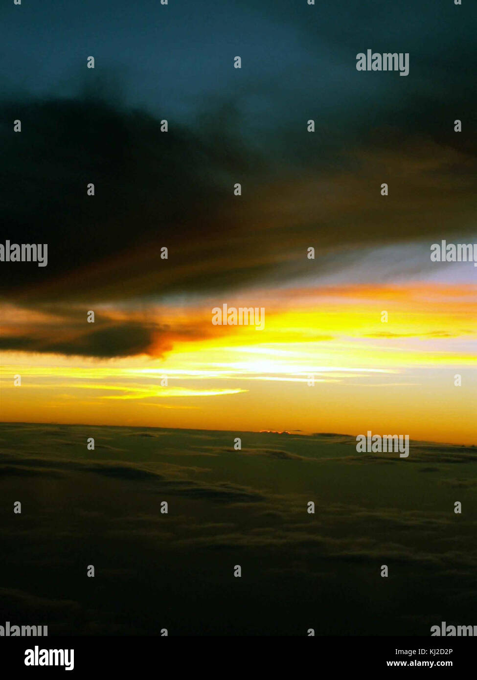 Orange and yellowish sunset with dark