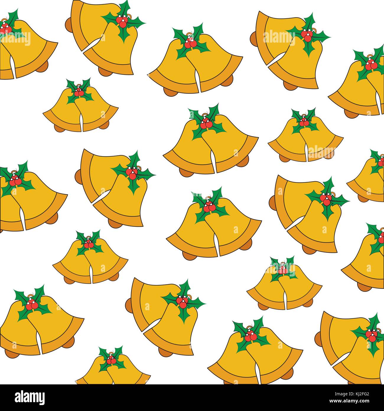 bells with holly berries pattern background christmas related im Stock ...