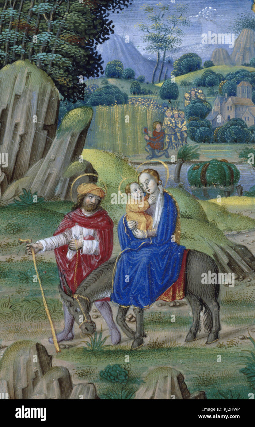 Jean Pichore - Book of Hours - Walters W452 - Reverse Detail Stock Photo