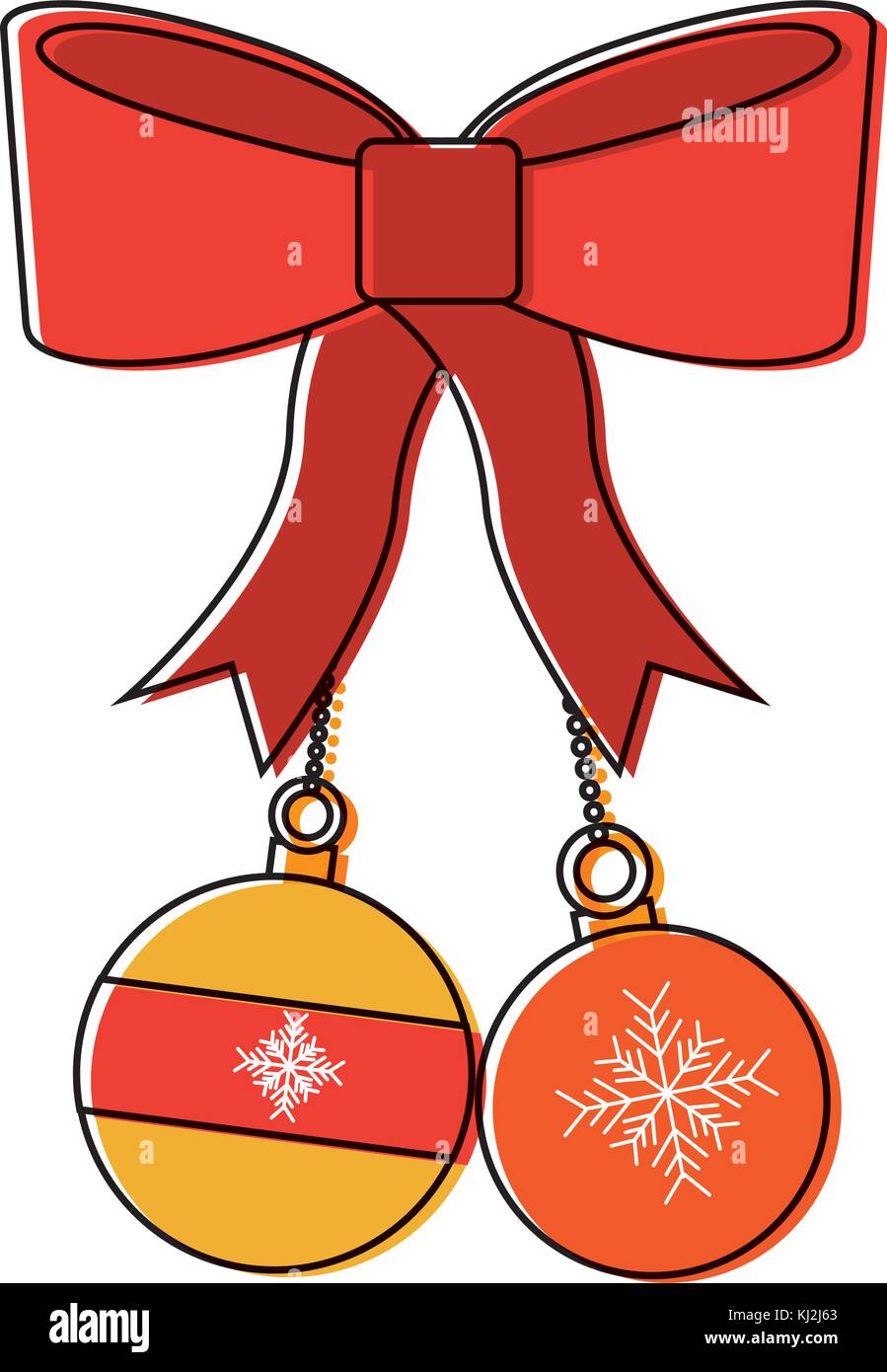 balls with bow ornament christmas related icon image Stock Vector Image ...