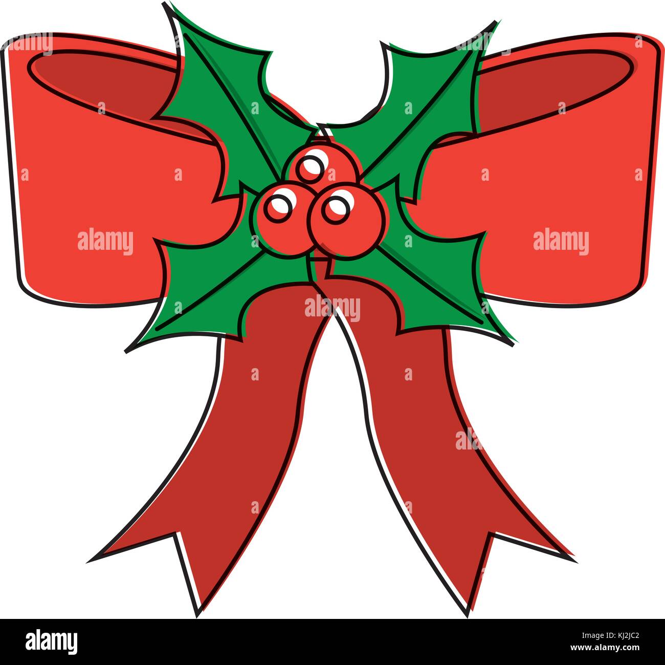holly berries bow christmas related icon image Stock Vector Image & Art ...