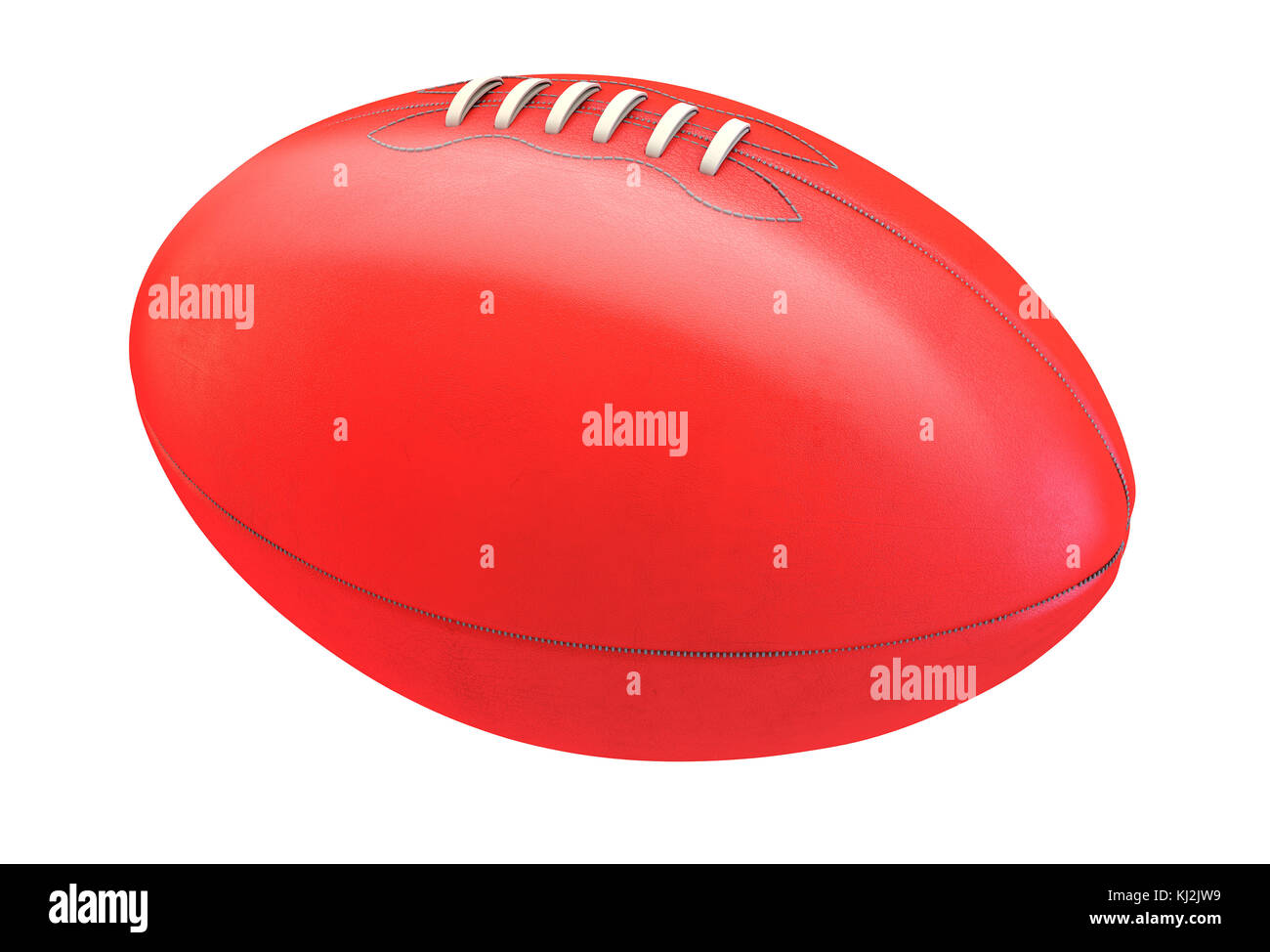 A generic unbranded aussie rules football ball on an isolated whote studio background - 3D render Stock Photo
