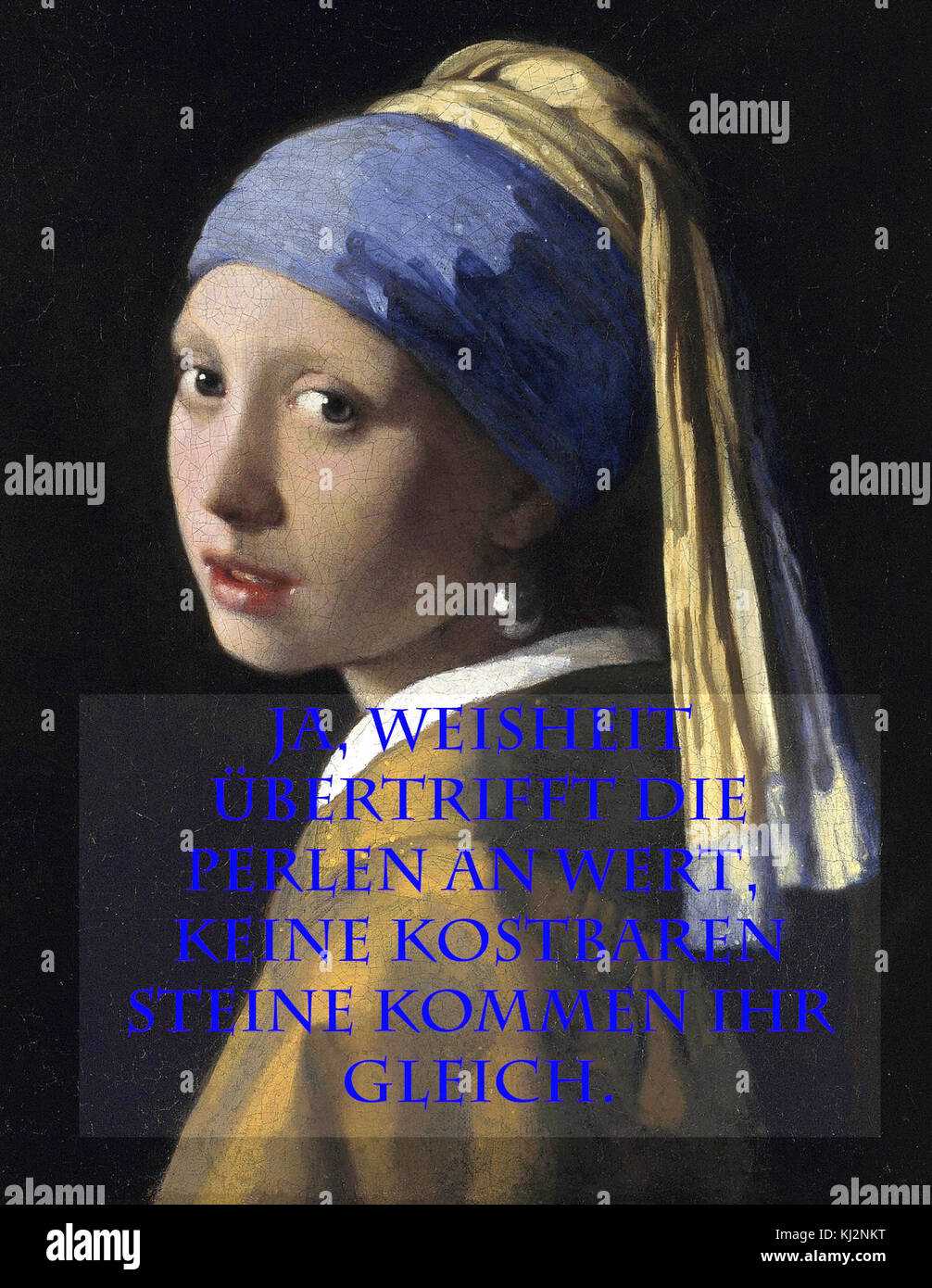 The Holy Bible - Proverbs, 8-12 (German) - Girl with a Pearl Earring Stock Photo