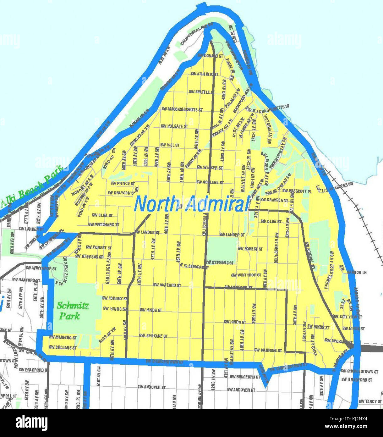 Seattle North Admiral map Stock Photo Alamy