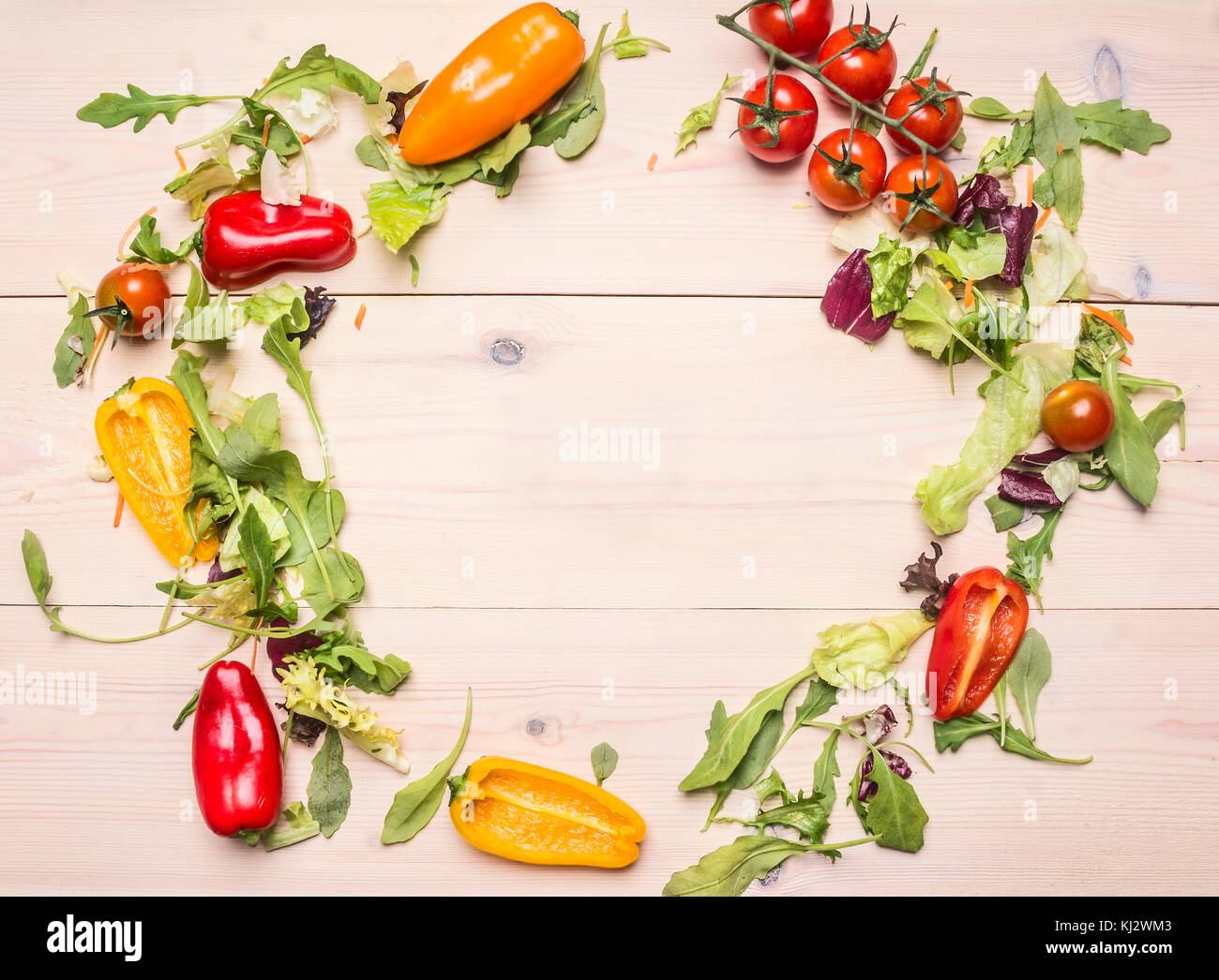 Superfoods and health or detox diet food concept various vegetables and