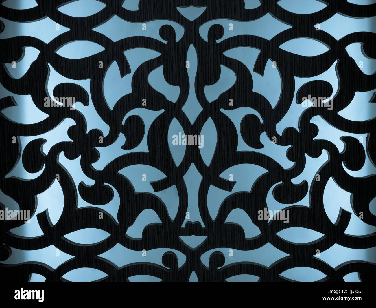 Floral arabic pattern on blue background Stock Photo - Alamy