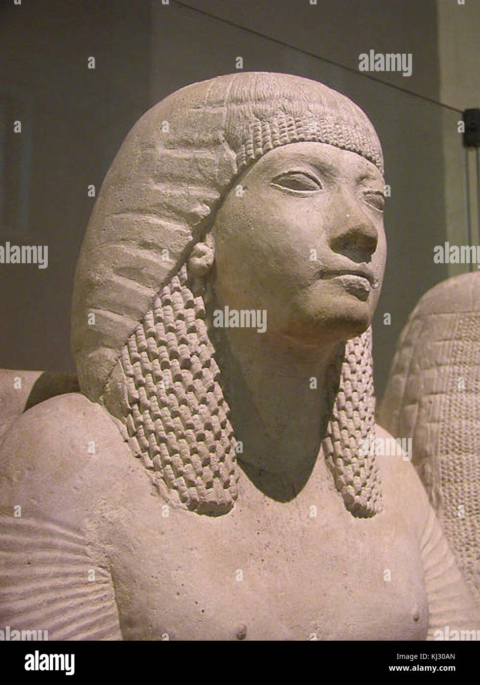 Limestone statue of a husband and wife, British Museum Stock Photo