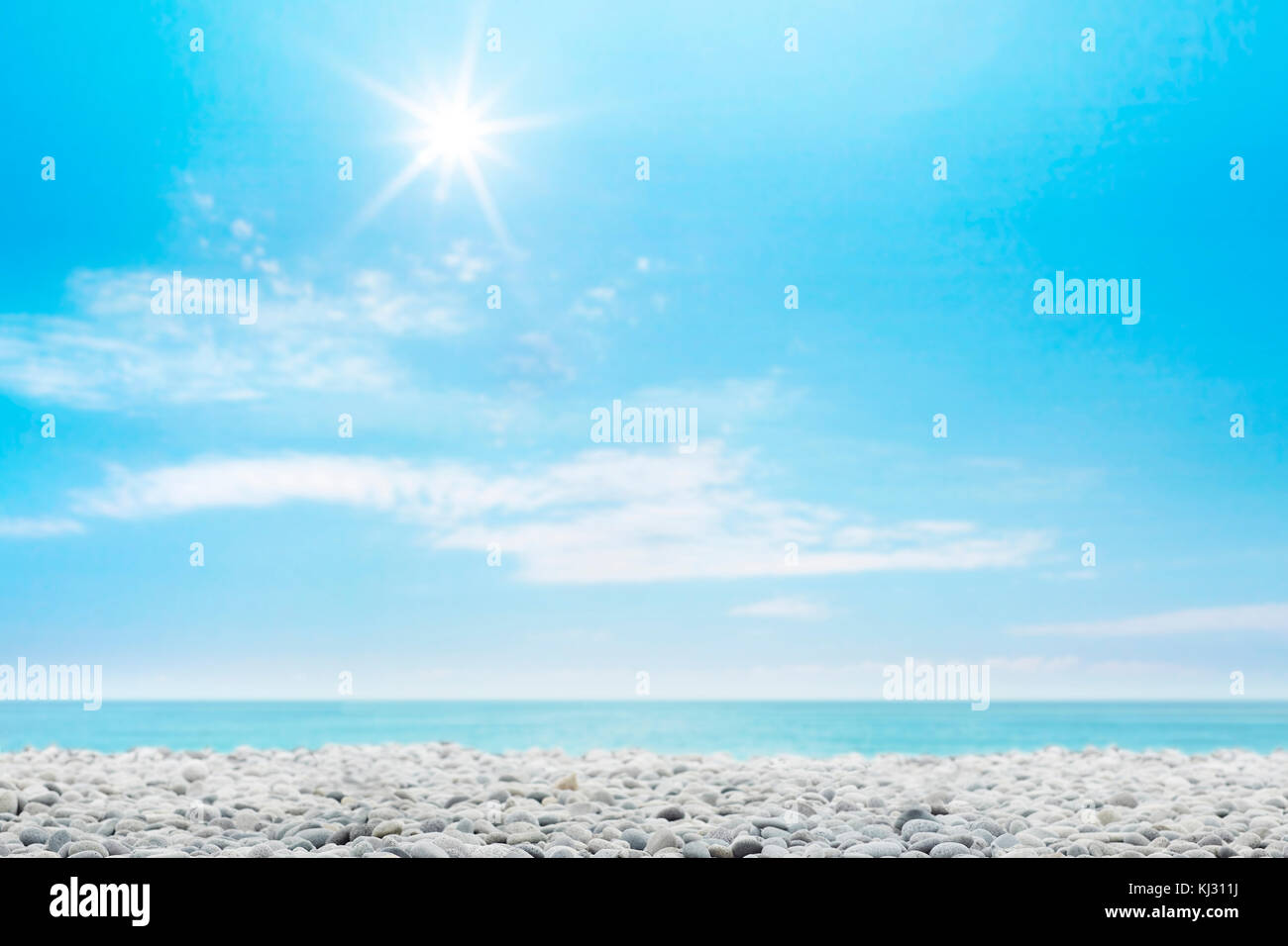 Depth of field (blur) scene of tropical beach summer background. Beautiful ocean panorama Stock Photo