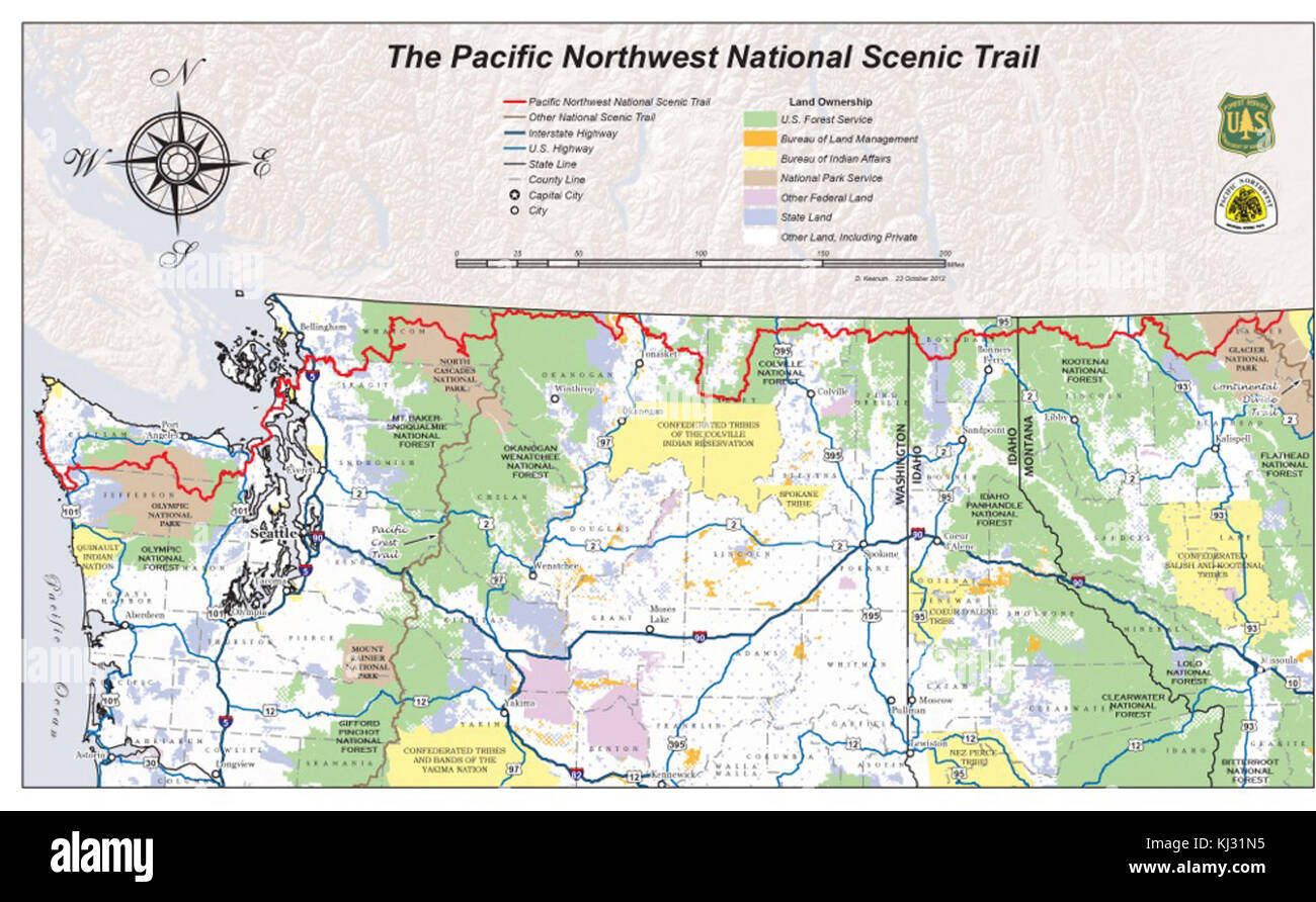 Pacific Northwest National Scenic - Pacific Northwest National Scenic Trail Overview Map KJ31N5 
