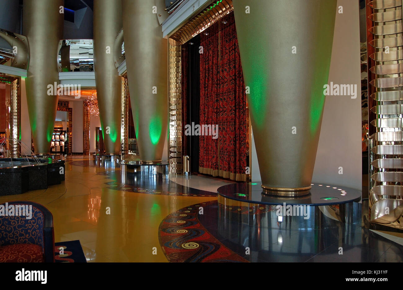 Mezzanine Lobby of the Burj al Arab Hotel, Dubai Stock Photo