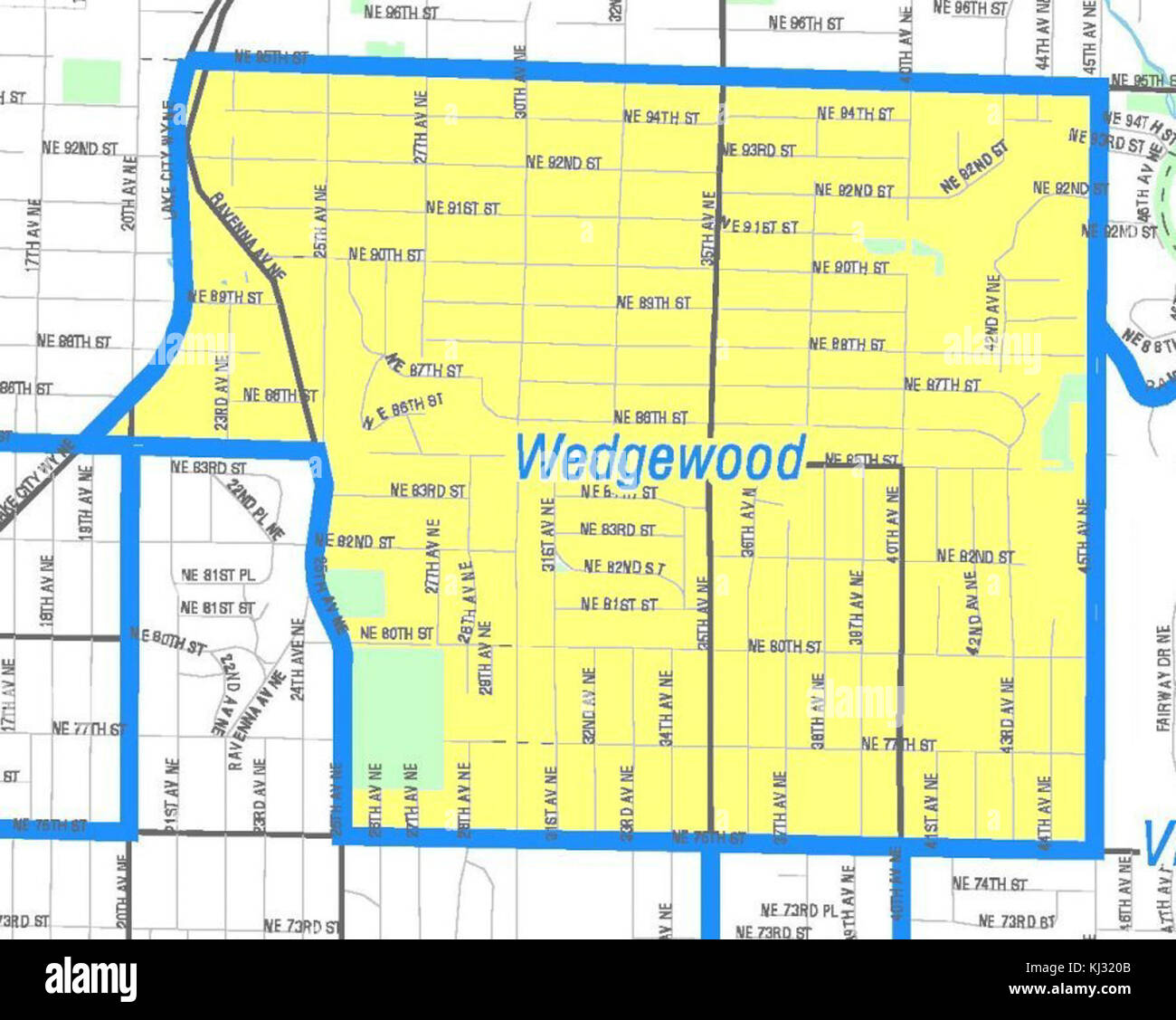 Seattle - Wedgwood map Stock Photo - Alamy