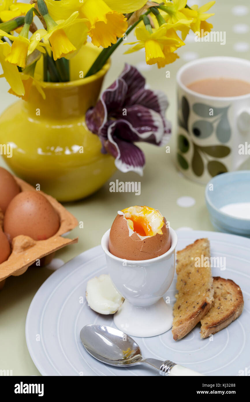 Boiled eggs for breakfast Stock Photo - Alamy