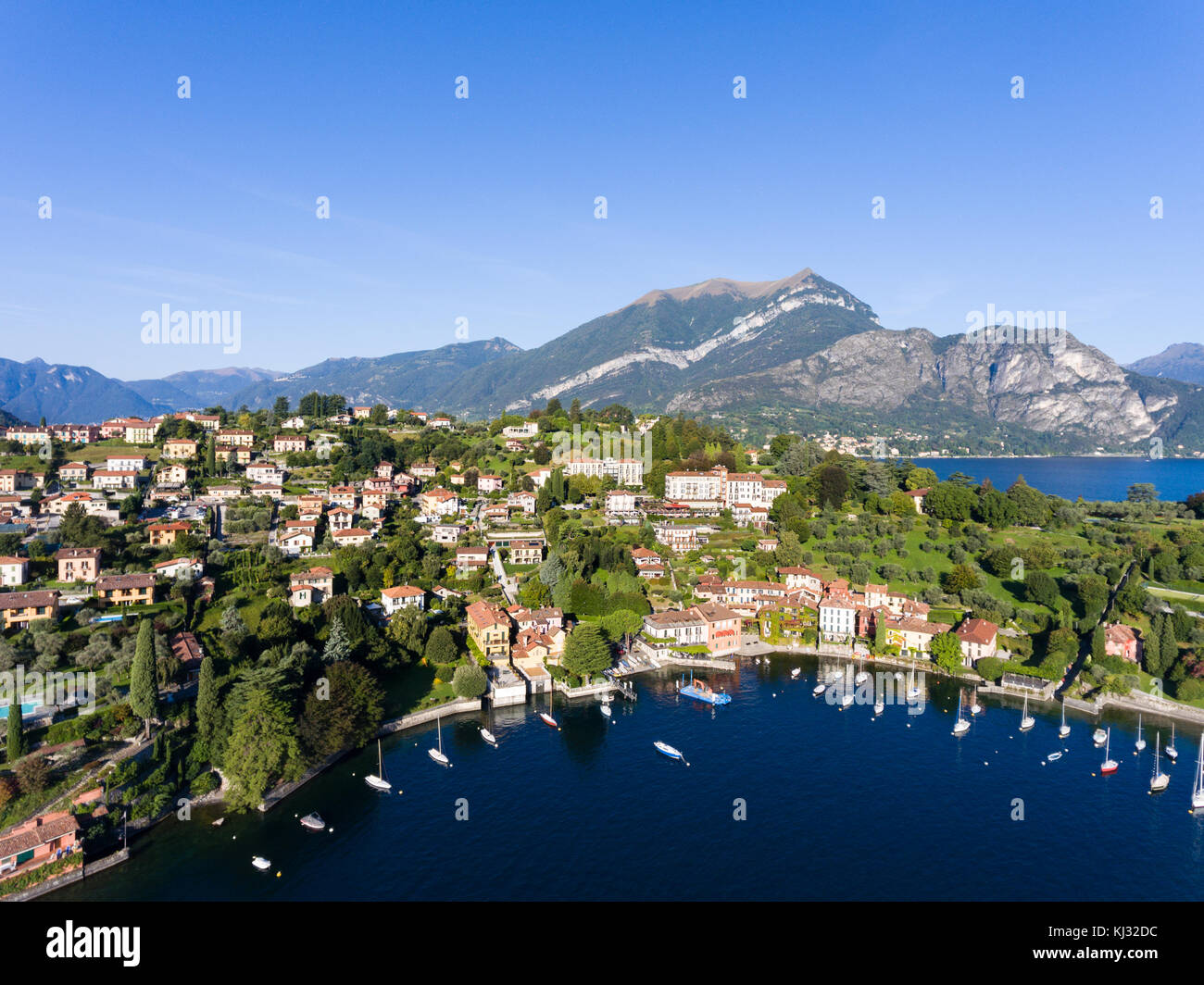 Tourist destination on Como lake, village of Pescallo near Bellagio in Italy Stock Photo