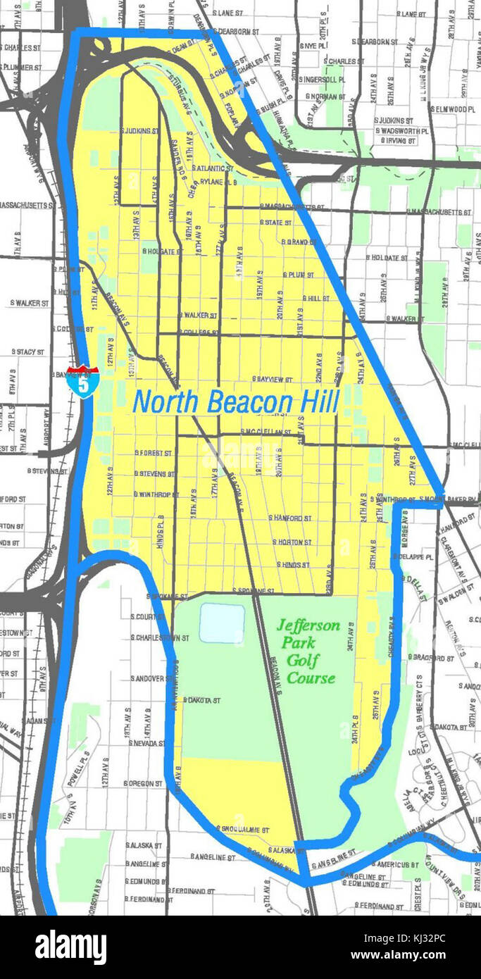 Seattle North Beacon Hill Map Stock Photo Alamy