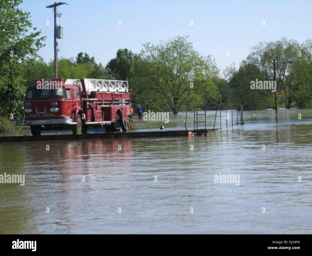 Stranded fire truck Stock Photo