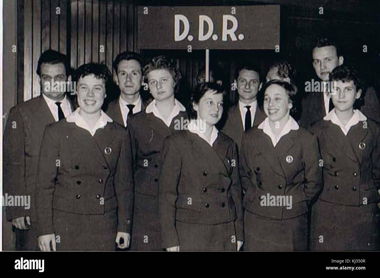 Table tennis world championship 1959 Dortmund Team DDR Stock Photo
