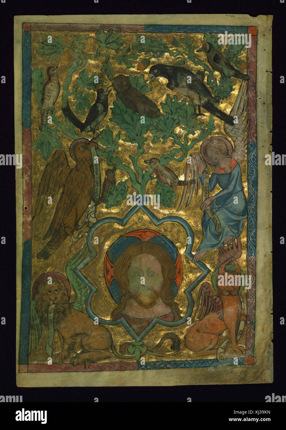 A leaf from the Book of Hours, an illuminated manuscript from the ...