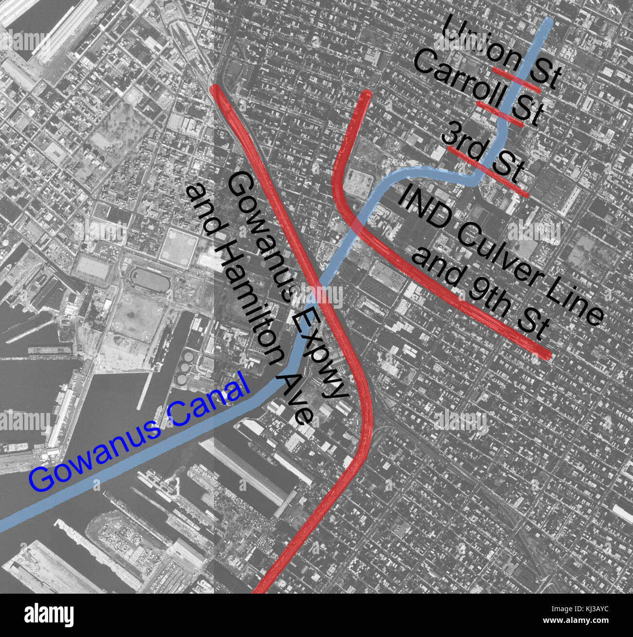 Gowanus Canal Map Stock Photo - Alamy