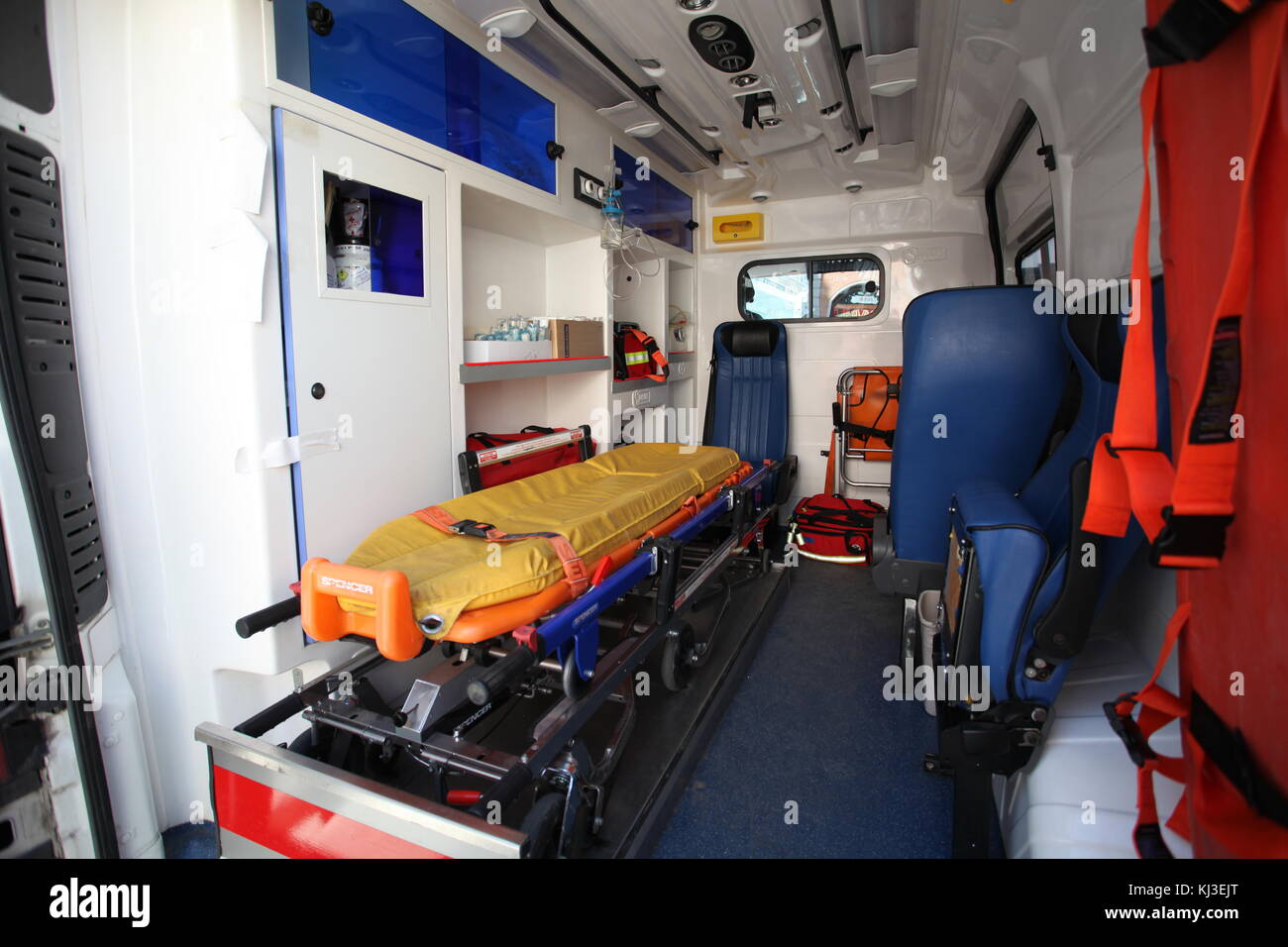 Ambulance car from inside and back space Stock Photo - Alamy
