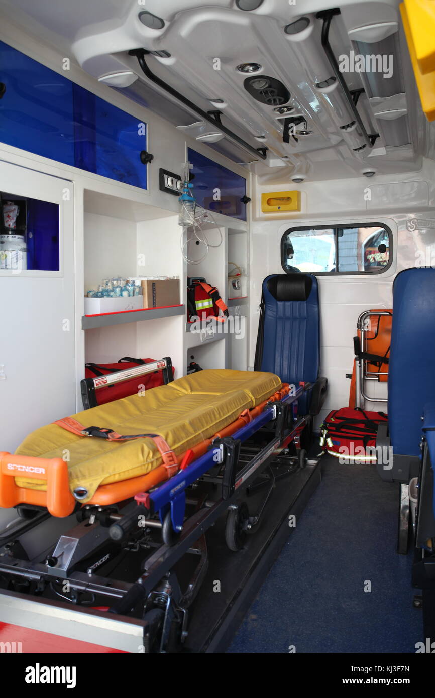 Ambulance car from inside and back space Stock Photo - Alamy