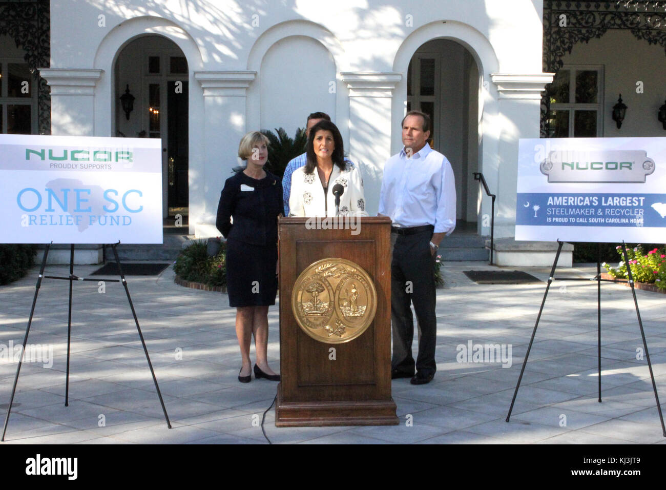 Nikki Haley Nucor Steel One SC Relief Fund Press Conference (29947676193) Stock Photo