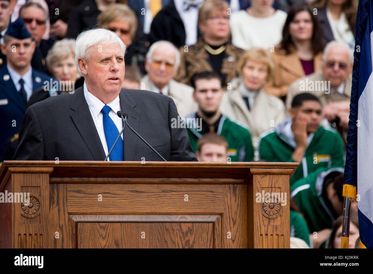 The highlights from Jim Justice's 2017 inauguration as the Governor of West Virginia, marking a significant political moment in the state's history. Stock Photo