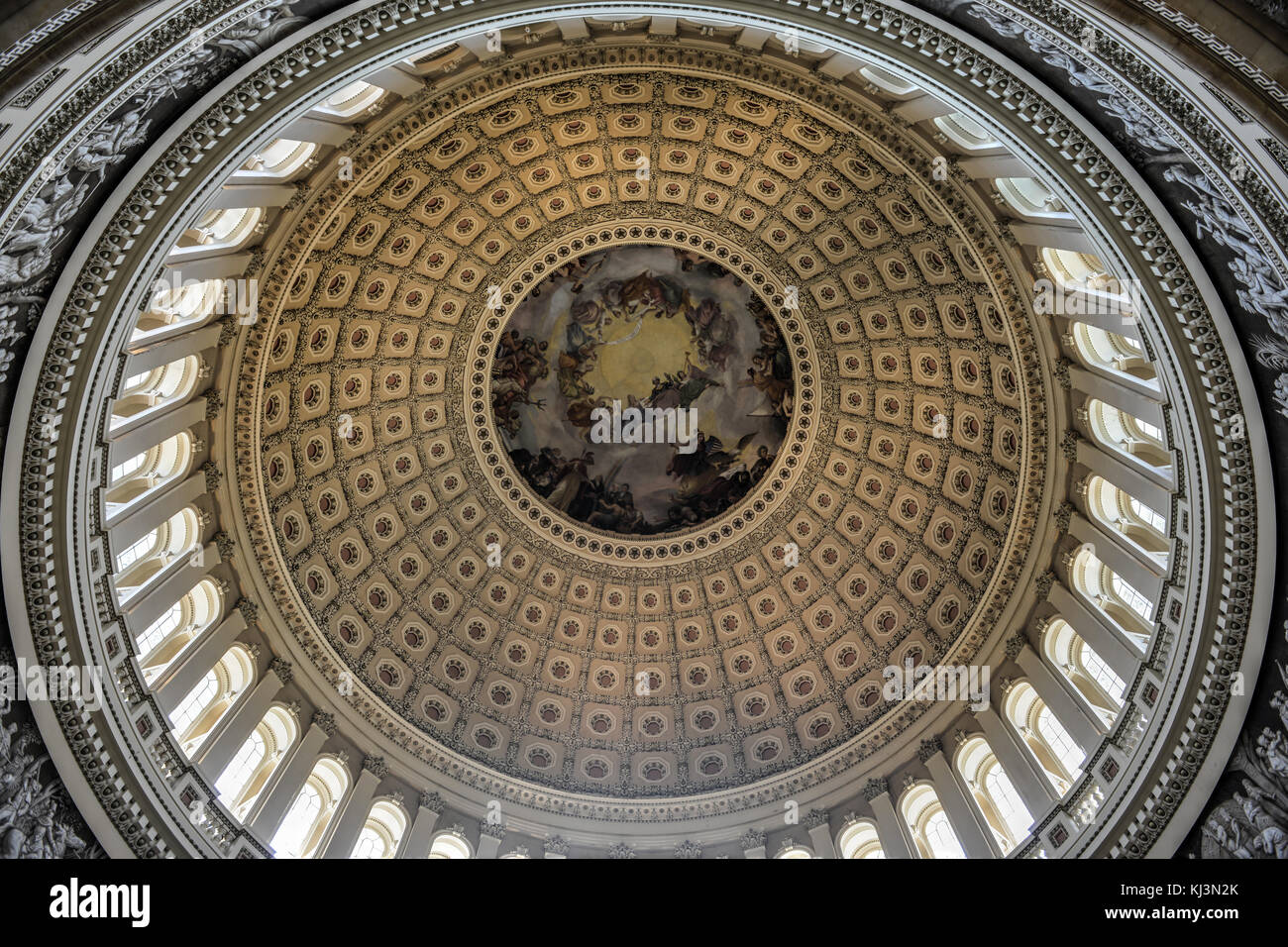 The dome inside of US Capitol in Washington DC Stock Photo