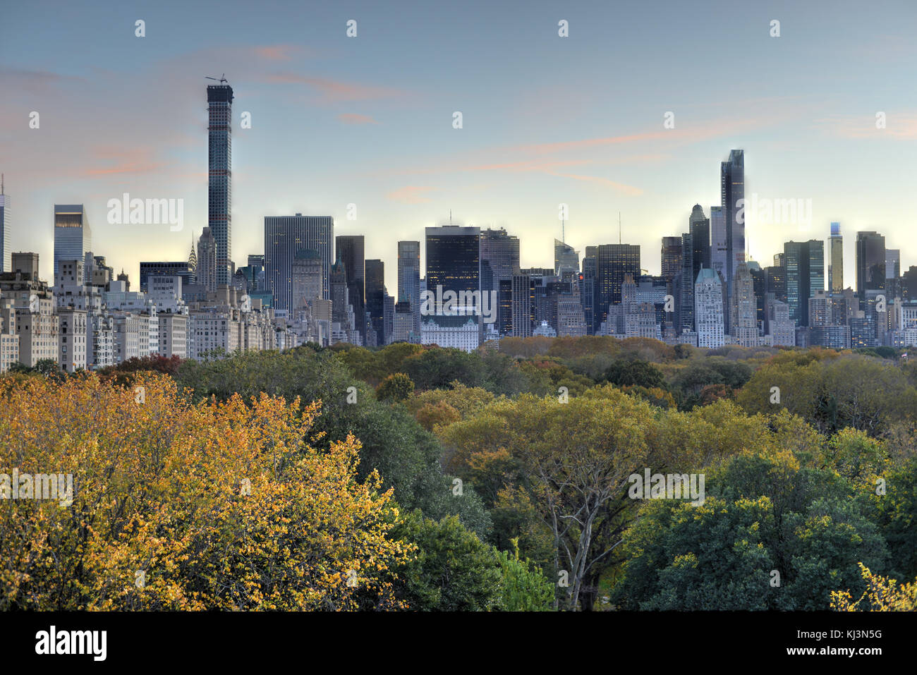 Aerial View of Central Park in the autumn, New York City Stock Photo ...