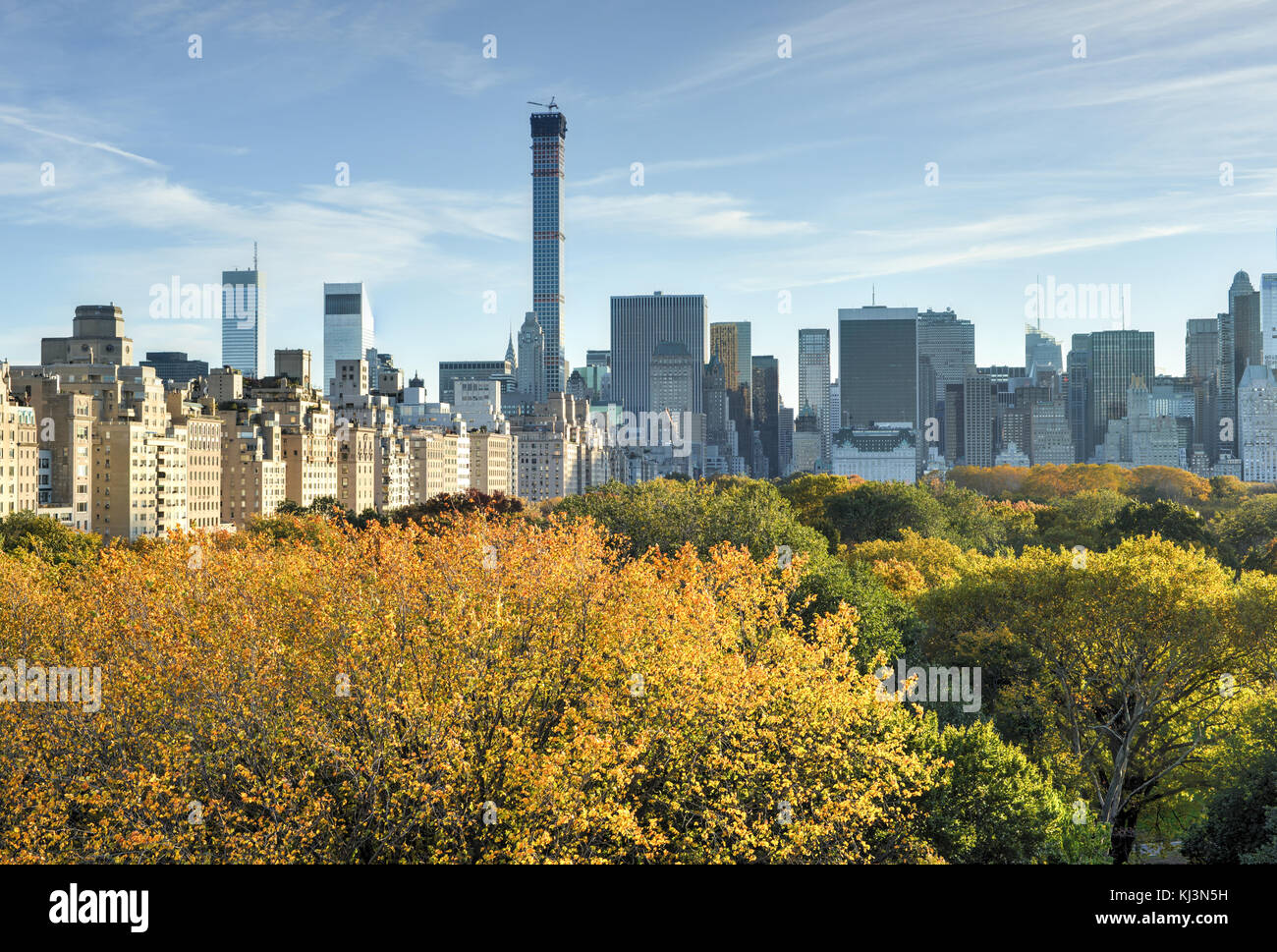 Aerial View of Central Park in the autumn, New York City Stock Photo ...