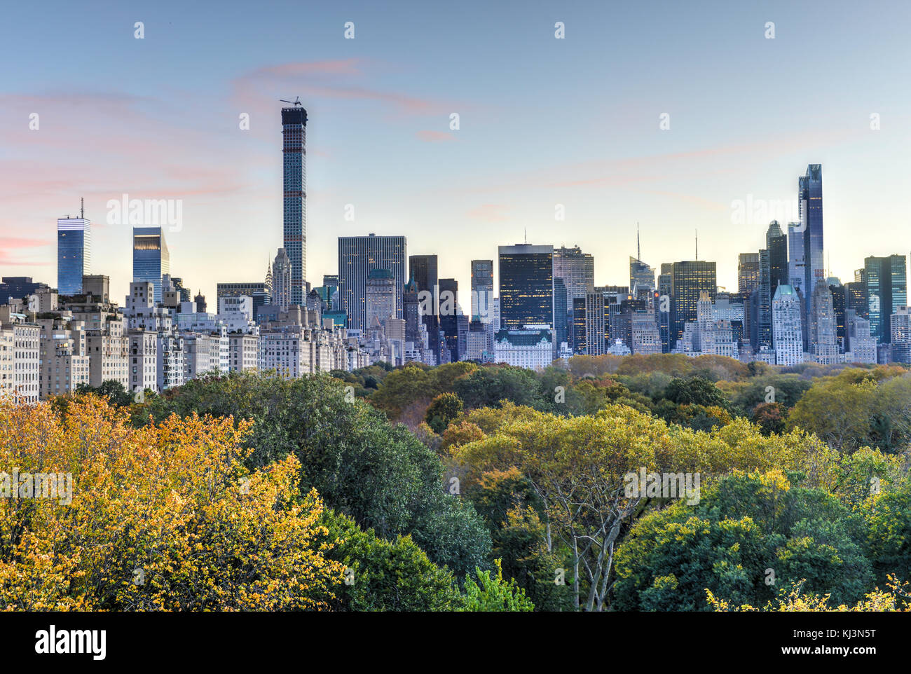 Aerial View of Central Park in the autumn, New York City Stock Photo ...