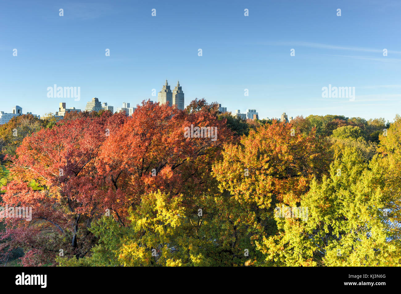 Aerial View of Central Park in the autumn, New York City Stock Photo ...