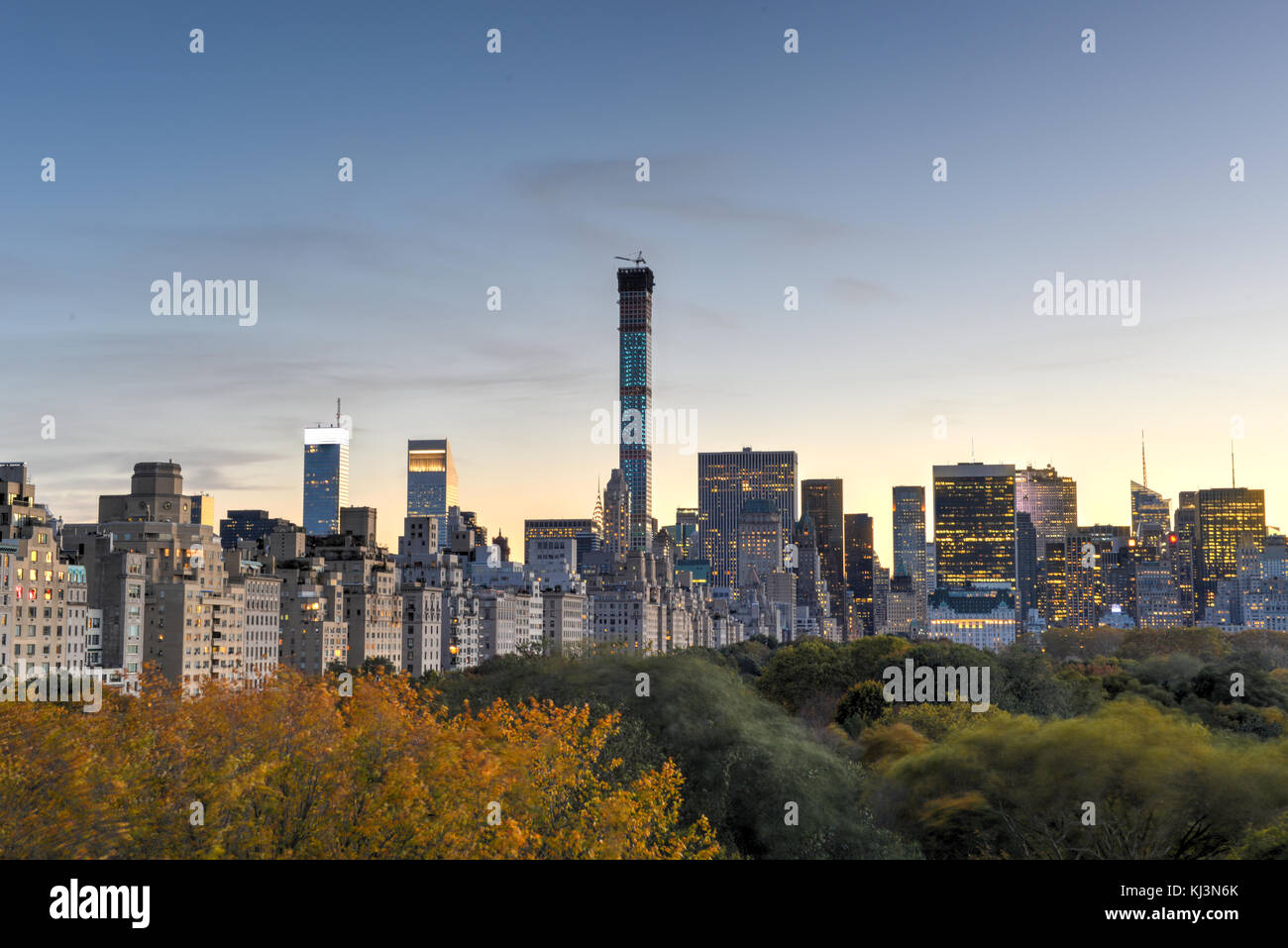 Aerial View of Central Park in the autumn, New York City Stock Photo ...