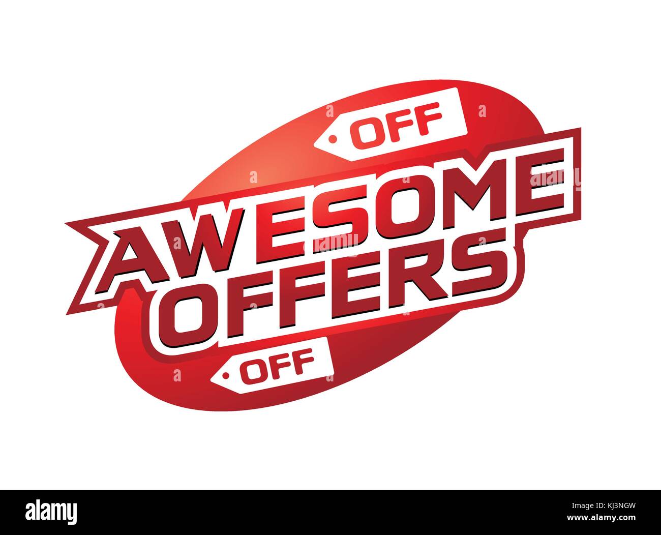 awesome offers illustration, offer design, offers sign, sign design, isolated on white background. Stock Vector