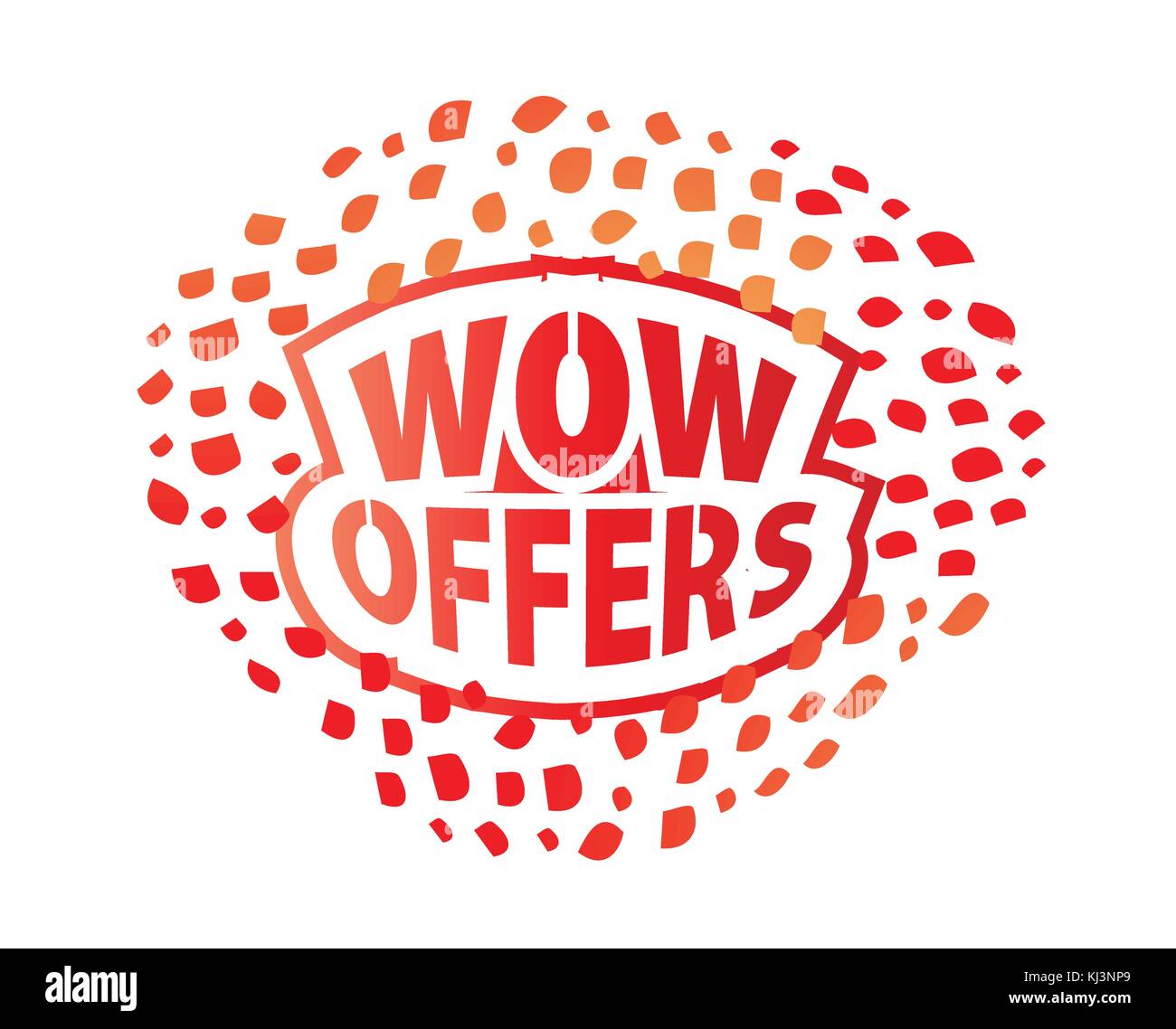 wow offers sign, offers design, isolated on white background Stock