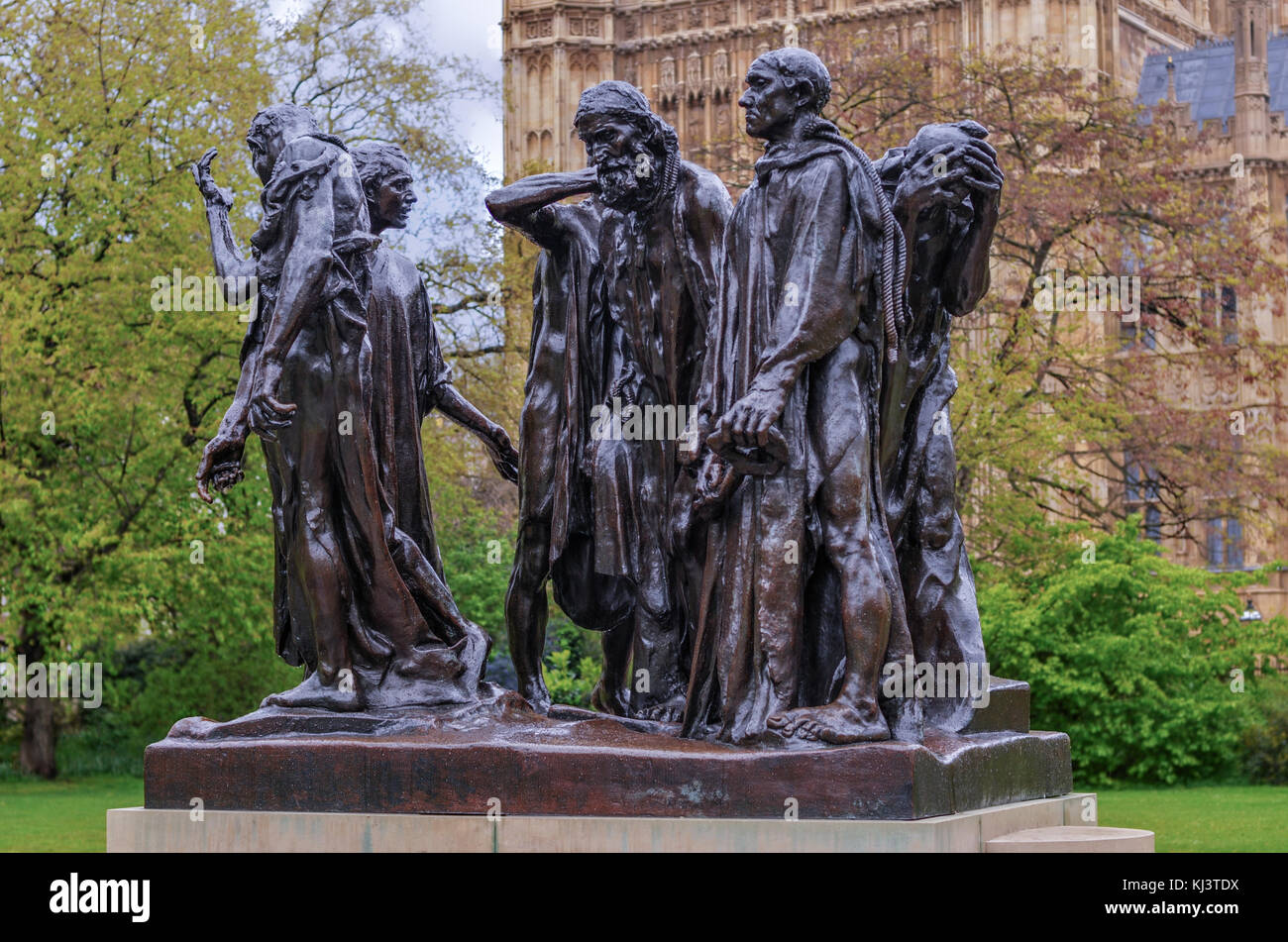 The Burghers of Calais (Les Bourgeois de Calais), one of the most famous  sculptures by Auguste Rodin. Victoria Tower Gardens Stock Photo - Alamy