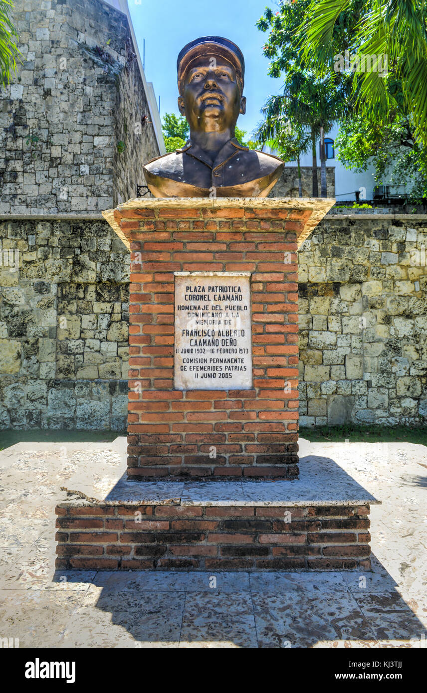 Bust dedicated to Francisco Alberto Caamano Deno in Santo Domingo, Dominican Republic Stock Photo