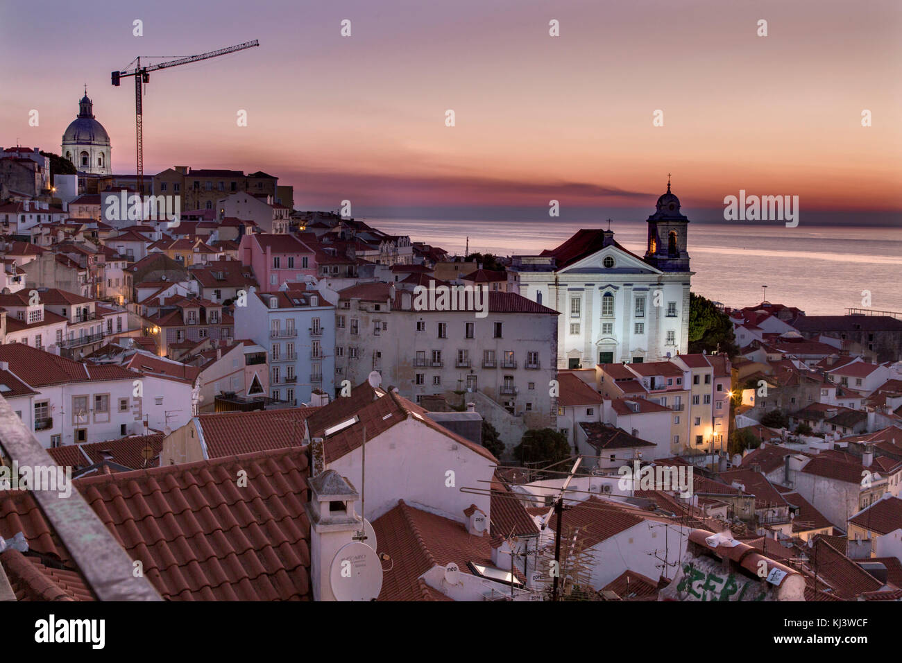 Sunrise View Over Lisbon, Portugal Stock Photo