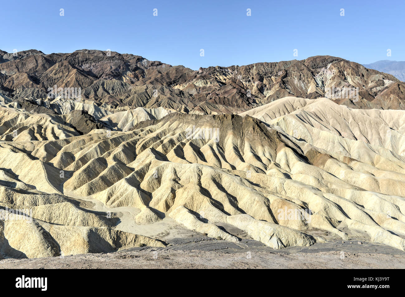 Eroded Mountain Ridges at Zabriskie Point in Death Valley National Park ...